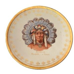 Vintage Conn. 1910 Promotional Calendar Plate Compliments of Geo. T. Johnson